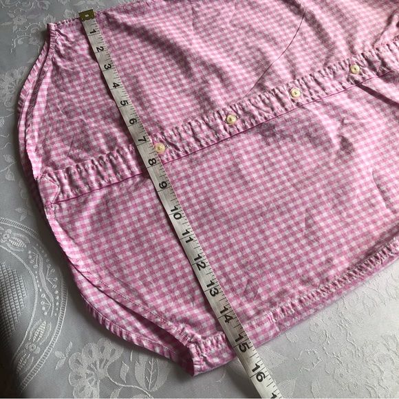 Ralph Lauren Pink/White Checkered Button-Up Shirt Boys Size 5 Short Sleeves Logo - Picture 8 of 16